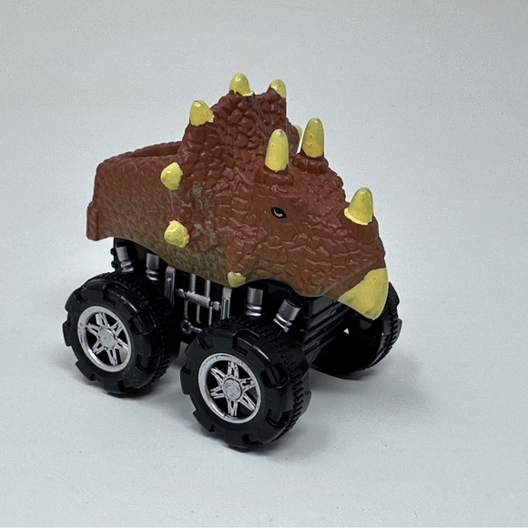 Dinosaur DinoBros Toy Pull Back Dino Car Lot Of 8 Triceratops Stegosaurus T-Rex - Picture 2 of 9